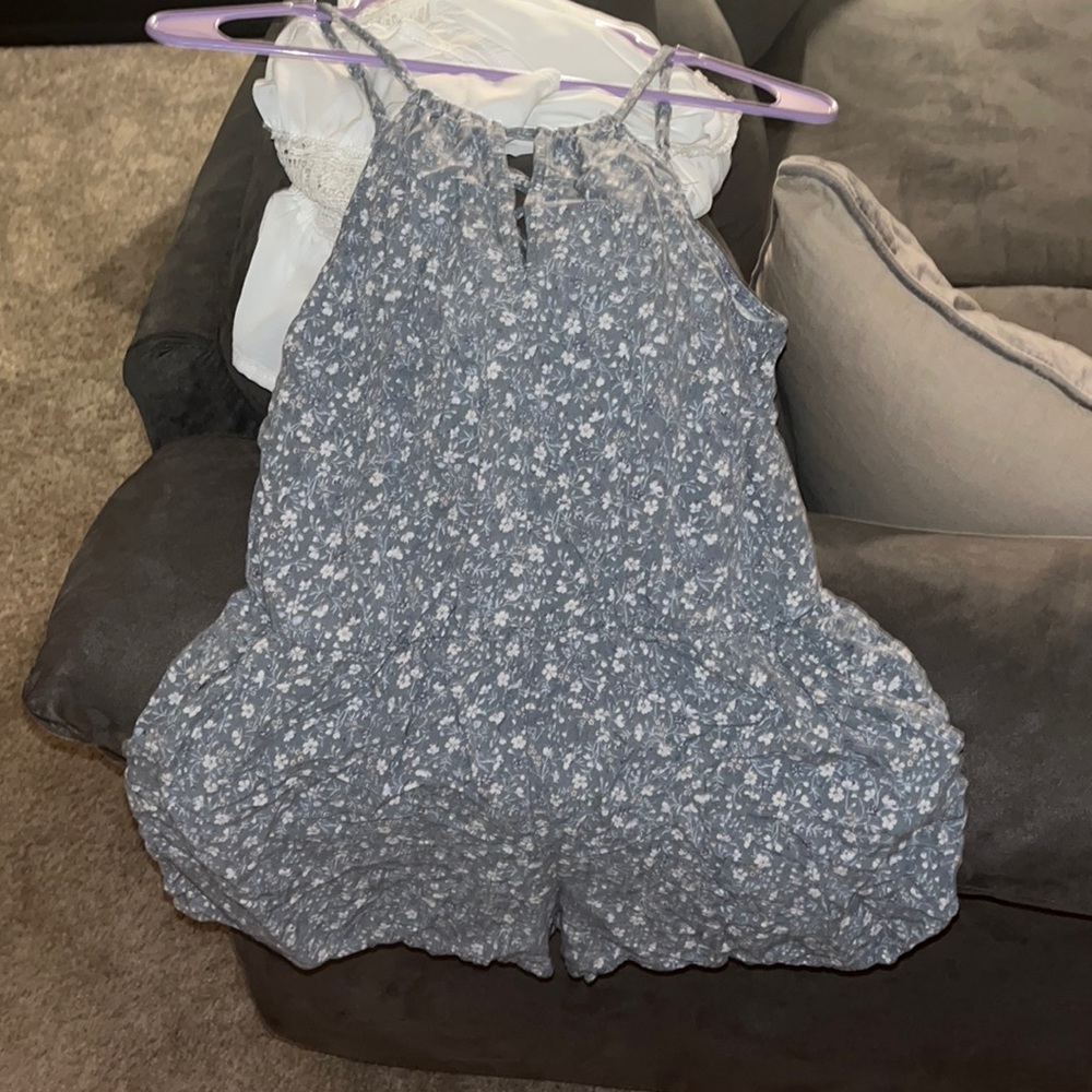 Flower short romper
